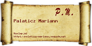 Palaticz Mariann névjegykártya